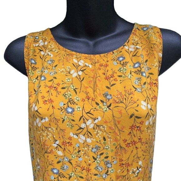 Old Navy Floral Sleeveless Golden Rod Tiered Ruffle Knee Length Dress Women’s 12 - Picture 5 of 10